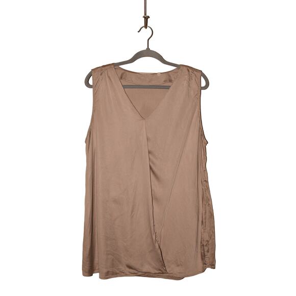 SOFT SURROUNDINGS $68 Breezy Modal Wrap Tank Light Brown XL - Picture 1 of 3